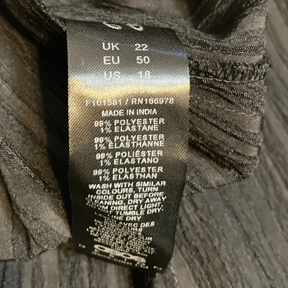 New! ASOS DESIGN scoop neck crinkle maxi sundress with cross back black Size 18 - Picture 6 of 6